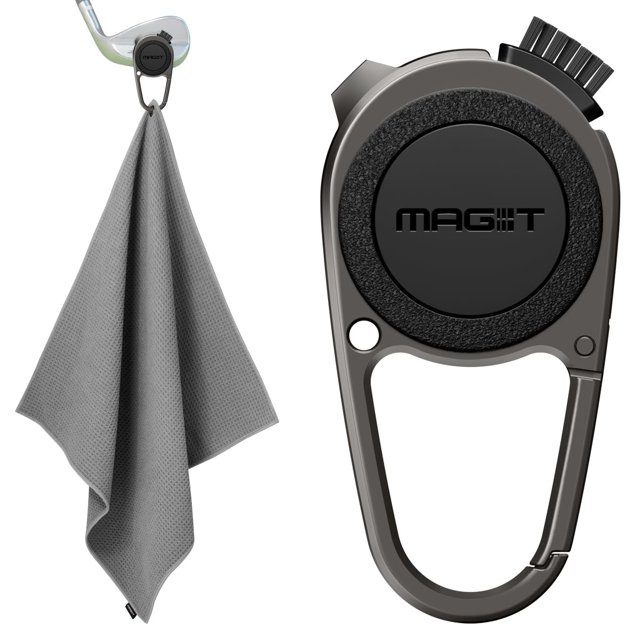 Toalla de golf Spigen Mag-it de microfibra magnética gris