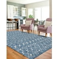 thumbnail image 5 of Unique Loom Outdoor Trellis Collection Area Rug - Tribal Trellis (6' 1" x 9' Rectangle Blue/Ivory), 5 of 7