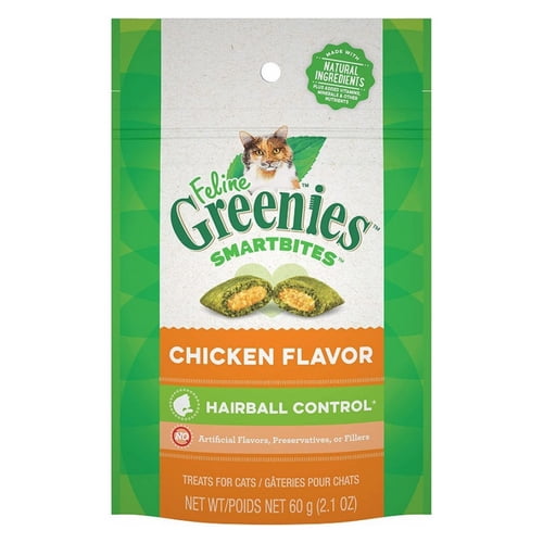 Greenies Friandises pour Chats Saveur Poulet Contrôle des Boules de Poils, 2.1 oz
