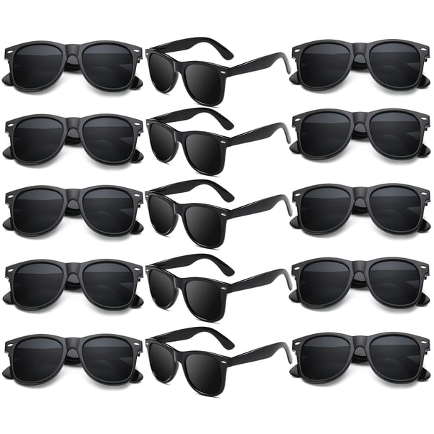Gafas de sol negras fiesta estilo 80s pack de 15 UV400