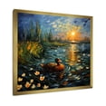 thumbnail image 2 of Designart "Ducks at the Pond Blue Edition I" Animals Framed Wall Art Decor - Modern Blue Duck Bedroom Framed Canvas Wall Art, 2 of 6