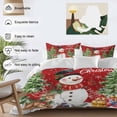 thumbnail image 3 of Winter Snowman Bedding Duvet Cover Set Full Size 4 Pieces Merry Christmas Xmas Tree Elk Red Wood Grain Bedding Set with Zipper Closure, 1 Comforter Cover 86x86 Inches 1 Flat Sheet & 2 Pillow Cases, 3 of 7