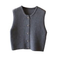 thumbnail image 2 of MERIGLARE Knit Vest Comfortable Breathable Clothes Retro Outdoor Trendy Cardigan Grey, 2 of 9