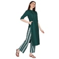 thumbnail image 2 of Phagun Cotton Kurta Palazzo Set, Solid Ethnic Kurti Printed Pant Co-Ord Set For Women, 2 of 9