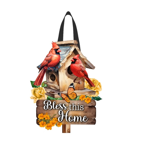 Briarwood Lane Bless This Home Cardinal Wood Door Hanger