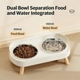 thumbnail image 7 of Elevated Cat Bowl, Raised Cat Food and Water Bowl Set for Indoor Cats, Splash Proof with 2 Stainless Steel Pet Food Bowls for Cats and Puppies, Whisker Fatigue and Dishwasher Safe, 7 of 7