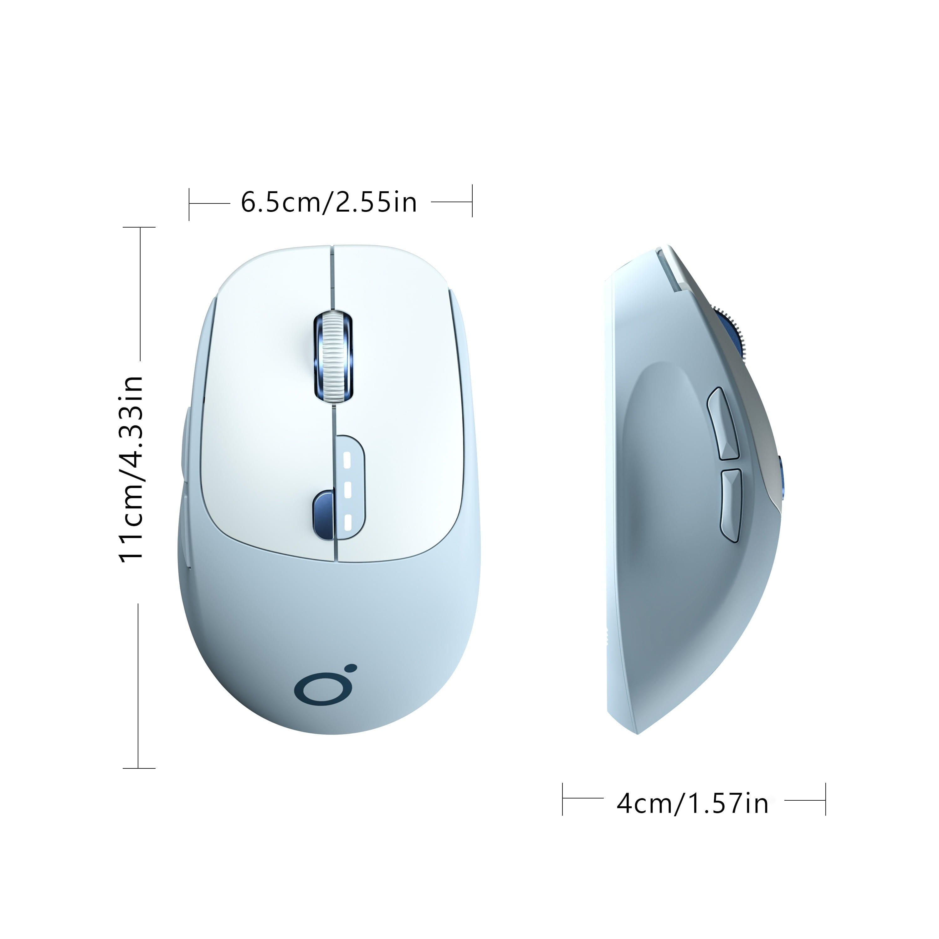 Mini ambidextrous optical wireless mouse, rechargeable 2.4G+Bluetooth, silent one-click rebound, Type-C charging, suitable for office, gaming, home, laptops and desktops, compatible with Windows 10,