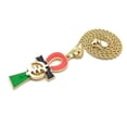 thumbnail image 2 of iJewelry2 Ancient Egyptian Afro-American Colored ANKH Cross with Gye Nyame Motif Gold Tone Rope Chain Pendant Necklace 20'', 2 of 5