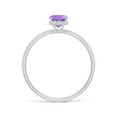 thumbnail image 2 of ANGARA Natural 0.7 Ct. Amethyst with Diamond Classic Ring in 14K White Gold for Women (Ring Size: 9.5), 2 of 9