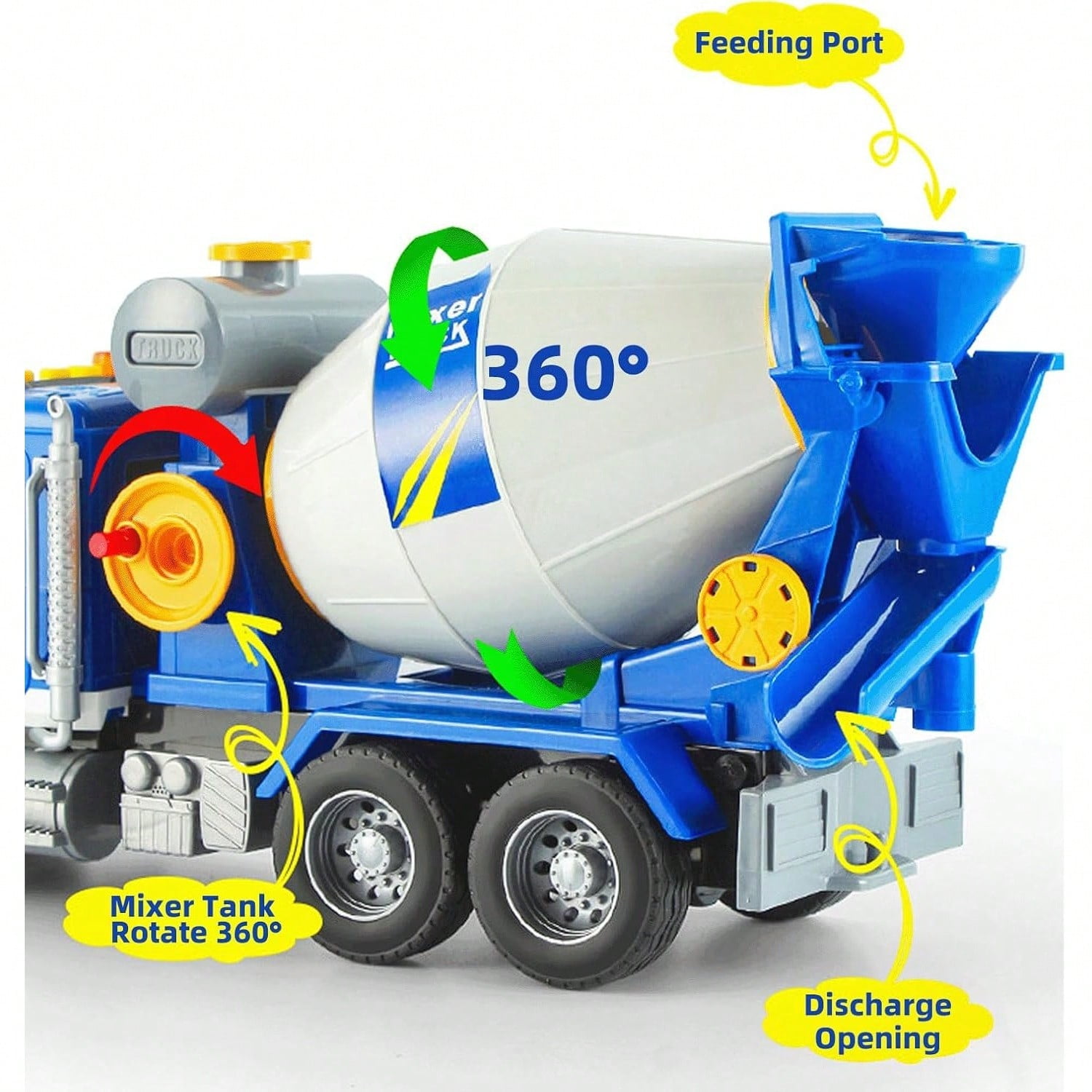 Large Crane Truck Toy for 3+ Years Old Boys Girls, Kids Construction Toys with Sound and Light Friction Powered Transport Truck Crane Vehicle Toy for Toddler Christmas Birthday Gifts