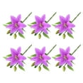 thumbnail image 1 of Bearachild 6 piezas de flores artificiales de lirio, reutilizables, de larga duración, lavables, decorativas, para dormitorio, sala de estar, decoración Flores artificiales Púrpura Bearachild HA084319-06, 1 of 6