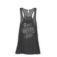 thumbnail image 1 of God's Love Never Fails Women's Fashion Sleeveless Flowy Racerback Workout Yoga Tank Top Charcoal Grey 2X-Large, 1 of 3