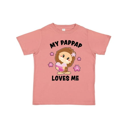 

Inktastic My Pappap Loves Me with Bigfoot Gift Toddler Toddler Girl T-Shirt