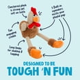 thumbnail image 2 of goDog Checkers Skinny Rooster Squeaky Plush Dog Toy, Chew Guard Technology - Brown, Large, 2 of 9