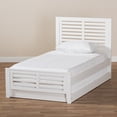 thumbnail image 4 of Baxton Studio Sedona Modern Classic Mission Style Brown-Finished Wood Twin Platform Bed with Trundle, 4 of 23