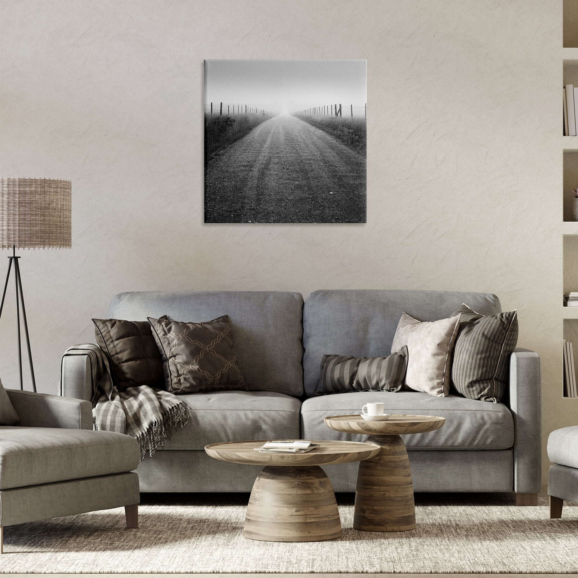 Stupell Industries Foggy Country Road Landscape & Nature Photography Wrapped Canvas Art Print Wall Art, 24 x 24