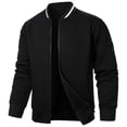 thumbnail image 1 of pstuiky camisa de manga larga para hombre, Chaqueta de manga larga con cuello alto y cremallera de color liso para hombre Tops de talla grande para hombre s, 1 of 4