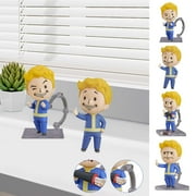 Yubatuo Fallout Vault Boy Doll - 3.9" Vault Boy Nendoroid Boxed Figure, Fallout Series Q Version Interchangeable Face Collectibles Figure Excellent Gift for Game Fans and Kids Birthday Christmas Gifts