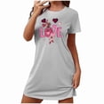 thumbnail image 3 of Sakmal Moomoo Nightgownss for Women Short Sleeve Love Valentines Lightweight Sleepwear Short Heart Print Ladies Nightgown XL, 3 of 4