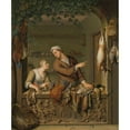 thumbnail image 2 of Willem Van Mieris 15x17 Black Ornate Wood Framed Double Matted Museum Art Print Titled - The Poultry Seller (1733), 2 of 5