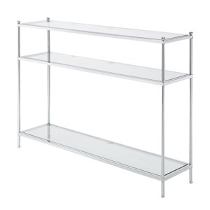 Convenience Concepts Royal Crest 3-Tier Glass Console Table