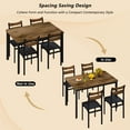 thumbnail image 4 of MIERES 5-Piece Dining Set: Solid Wood Dining Table with 4 PU Leather-Upholstered Chairs, Modern Dining Set, Small Dining Table, Ideal for Breakfast Nooks, Apartments, and Kitchens, Brown, 4 of 9