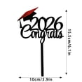 thumbnail image 2 of Tong 2026 Congrats Graduation Cake Topper Black Acrylic With Red Glitter Grad Cap 2026 Graduation Party For High School College Congrats Grad Cake Pick For 2026 Graduatio, 2 of 5