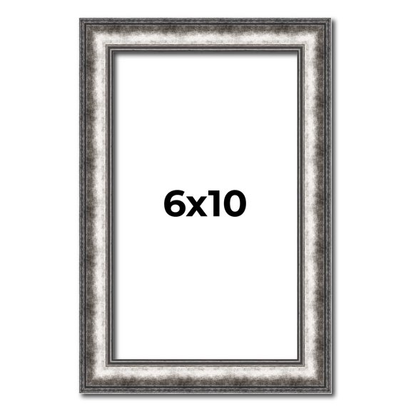 6x10 Frame Silver Real Wood Picture Frame Width 1.125 Inches | Interior Frame Depth 0.5 Inches |
