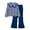 Blue, variant on SGMVNU Toddler Girls 2 Piece Outfits Spring Fall Clothes Puff Sleeves Doll Collar Pullover Top and Flare Pants Set for Girl Boys 2 Piece Outfits Size 6, for 7-8 Years, Blue