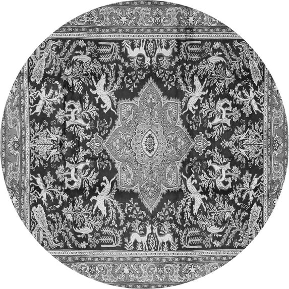 Ahgly Company Indoor Round Persian Gray Traditional Area Rugs, 5' Round