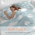 thumbnail image 4 of 3 Piece Clouds Duvet Cover Set Queen Size, Microfiber Comforter/Quilt Cover with Corner Ties and 2 Pillowcases, Cartoon Blue Sky Minimalist Aesthetic All Season Soft Bedding with Zipper Closure, 4 of 8