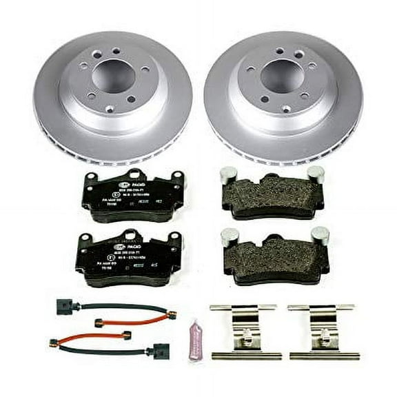 Power Stop Rear Euro-Stop ECE-R90 Certified Brake Pad and Rotor Kit ESK5312 Fits 2015 Audi Q7