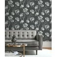 thumbnail image 2 of Seabrook Designs Charcoal One O'Clock Prepasted Wallpaper - 20.5 in. W x 33 ft. Roll, 2 of 7