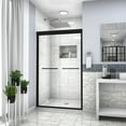 thumbnail image 2 of 48"W x 76"H Shower Door, Double Sliding Glass Shower Doors with Mounting Hardware and Long Handle, Bypass Shower Enclosure Bathroom Doors in Matte Black Finish, Clear, 2 of 7