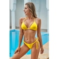 thumbnail image 3 of LIORA Women's Bikini Swimsuit Triangle Top Side Tie Bottom Bikini Swimwear, Yellow, 3 of 6