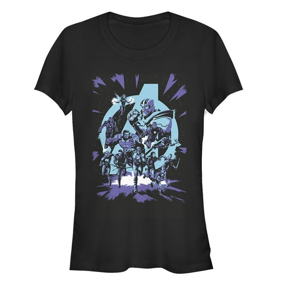 Junior's Marvel Avengers: Endgame Galactic Battle Cartoon Graphic Tee Black Small