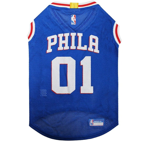 Pets First NBA Philadelphia 76ers Mesh Basketball Jersey for DOGS & CATS - Licensed, Comfy Mesh, 21 Basketball Teams / 5 sizes