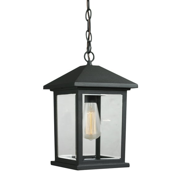 1 Light Outdoor Chain Mount Lantern In Seaside Style 8 Inches Wide By 13.5 Inches High-Black Finish Z-Lite 531Chm-Bk
