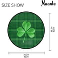 thumbnail image 4 of GZHJMY St. Patrick's Day Anti Fatigue Round Area Rug, Plaid Clover Non Slip Absorbent Comfort Round Rug Floor Carpet Yoga Mat for Entryway Living Room Bedroom Sofa Home Decor (3' in Diameter), 4 of 7