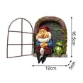 thumbnail image 4 of Estatua artística enana de Farfi, resina traviesa que añade vitalidad, adorno enano para ventana para Patio, 4 of 5