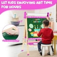 thumbnail image 6 of Easel for Kids Toys,Toddler Art Easel with Art Supplies, Height Adjustable Double-Sided Magnetic Dry Eraser Whiteboard and Chalk Board with Paper Roll,2 3 4 5 6 7 8 9 10 Year Old Girl Birthday Gifts, 6 of 14