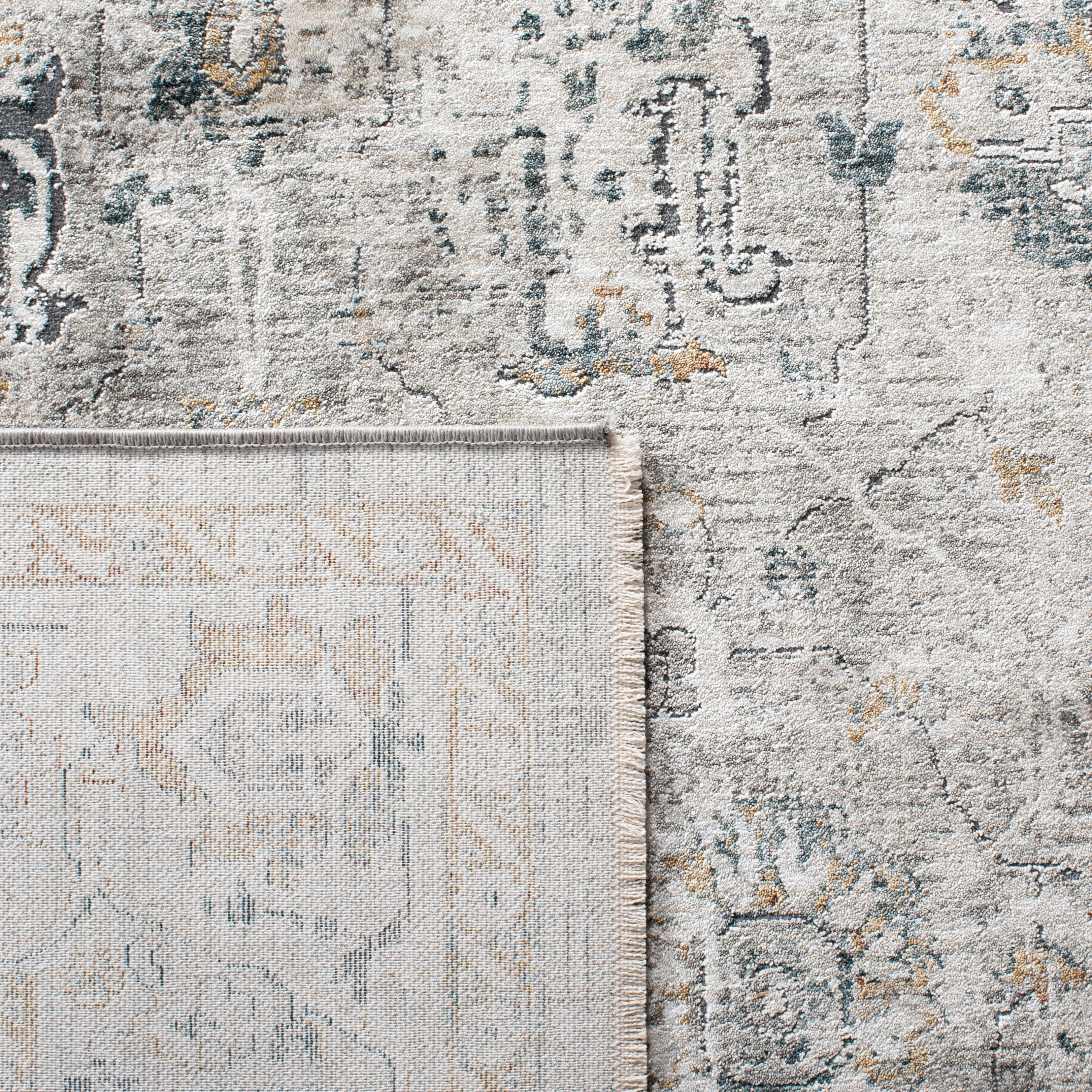Safavieh Dream Terrance Modern Polyester Runner Rug, Ivory/Light Gray, 2' x 8'