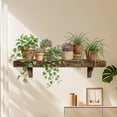thumbnail image 4 of PeelandStick Wall Decor, WallforBedroom, Fake Potted Plant, Green Foliage Arrangement, Wooden Shelf Print, Entryway, 22.44*12.8in, 1 Set, 4 of 7