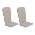 thumbnail image 2 of BizChair Set of 2 All Weather Indoor/Outdoor High Back Adirondack Chair Cushions, Patio Furniture Replacement Cushions - Cream, 2 of 13