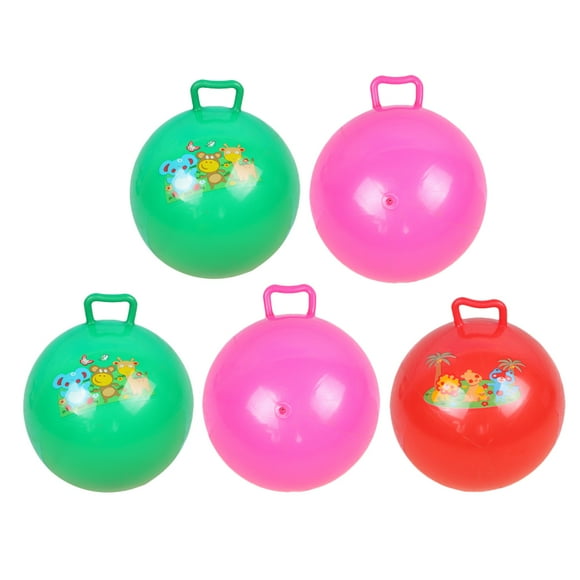Bounce Ball 5pcs Kids Inflatable Exercise Balls Jumping Balls Cartoon Pattern Hopper Balls