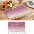 thumbnail image 6 of Pink Ocean Waves Placemats Set of 4 Abstract Beach Ocean Ombre Stripes Place Mats Indoor Wipeable Table Mats Washable Cloth Dining Table Placemats for Kitchen Holiday Party Home Decor 13x19 Inch, 6 of 9