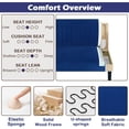 thumbnail image 4 of LAZZO 43" Mini Small Comfy Couch Armless Loveseat Sofa with USB Port, Blue, 4 of 8