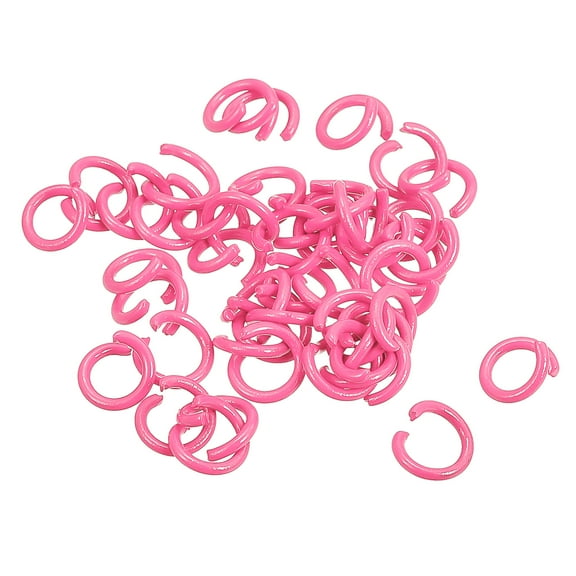 Uxcell Open Jump Rings, 10mm Colorful O-ring Connectors for DIY Crafts Jewelry Making, Carbon Steel, Pink, 100Pcs