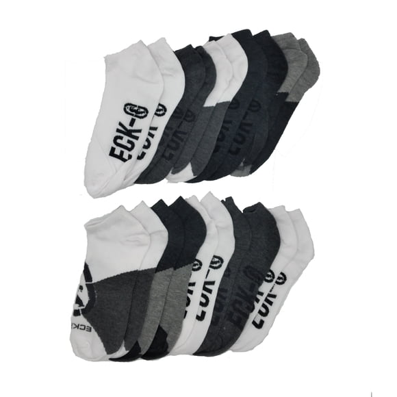 10-20 Pares de Calcetines Deportivos Básicos Ecko de Secado Rápido para Hombre 10-13 (Gris/blanco, 20)