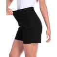 thumbnail image 6 of HDE Women's Twill Chino Shorts 5" Inseam Tailored High Waisted Stretch Short Black - S, 6 of 7